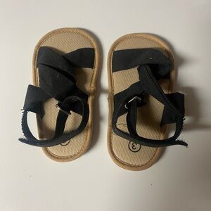Black Toddler Sandals Size 3